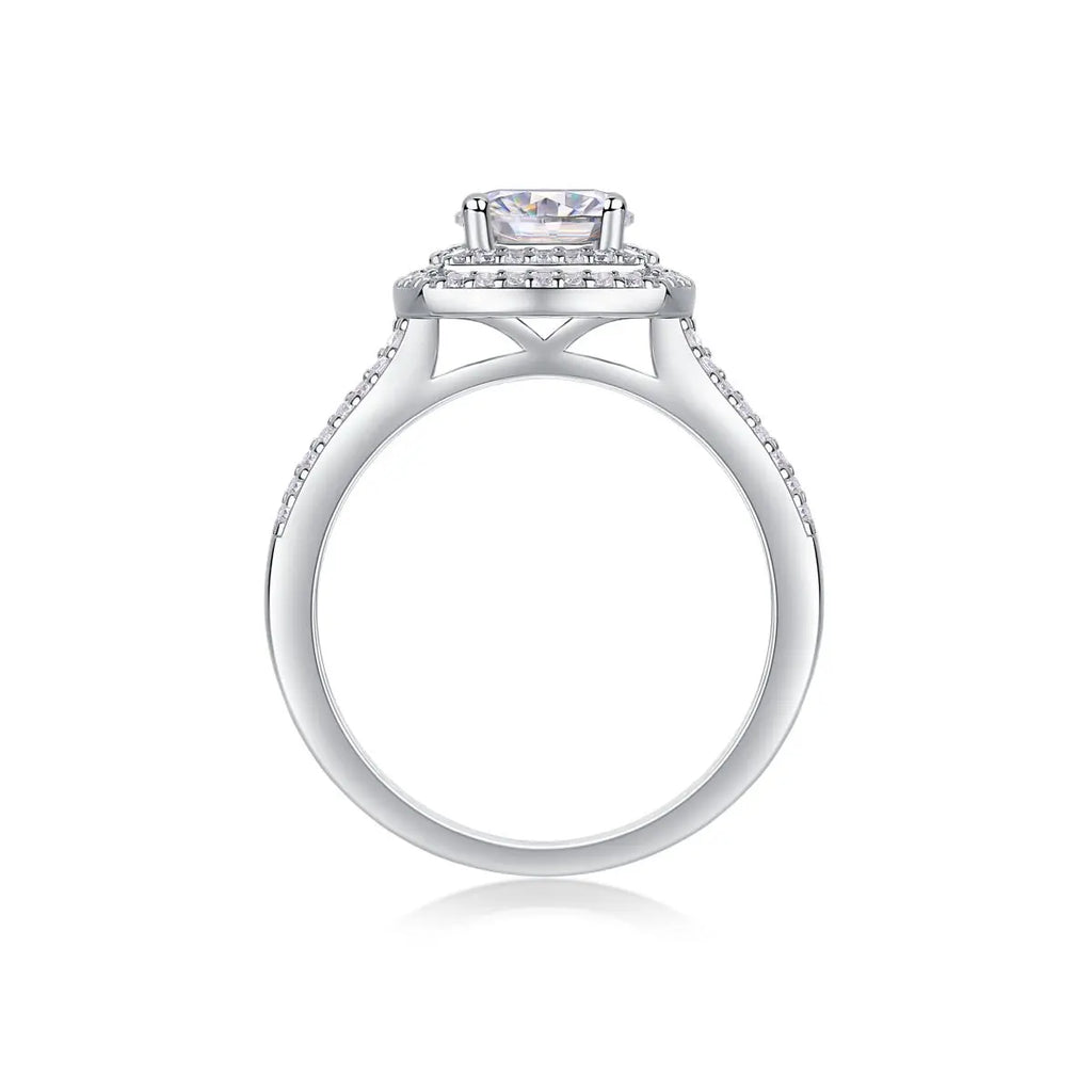 1 Carat Moissanite Platinum-Plated Silver Ring with Custom Options Mohamed jewelry My Store