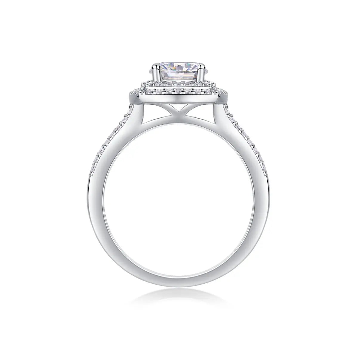 1 Carat Moissanite Platinum-Plated Silver Ring with Custom Options Mohamed jewelry My Store