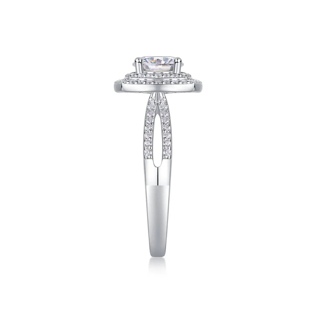 1 Carat Moissanite Platinum-Plated Silver Ring with Custom Options Mohamed jewelry My Store