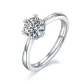 1 Carat Moissanite Platinum-Plated Silver Ring with GRA Certificate Mohamed jewelry My Store