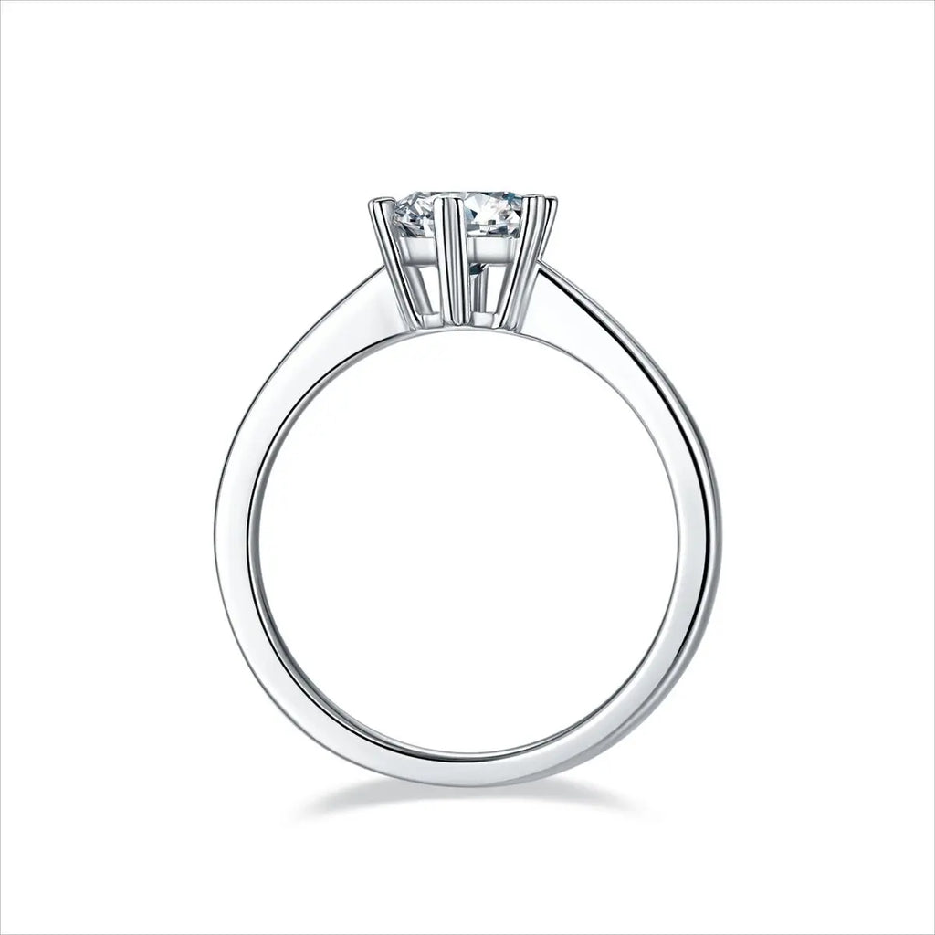 1 Carat Moissanite Platinum-Plated Silver Ring with GRA Certificate Mohamed jewelry My Store