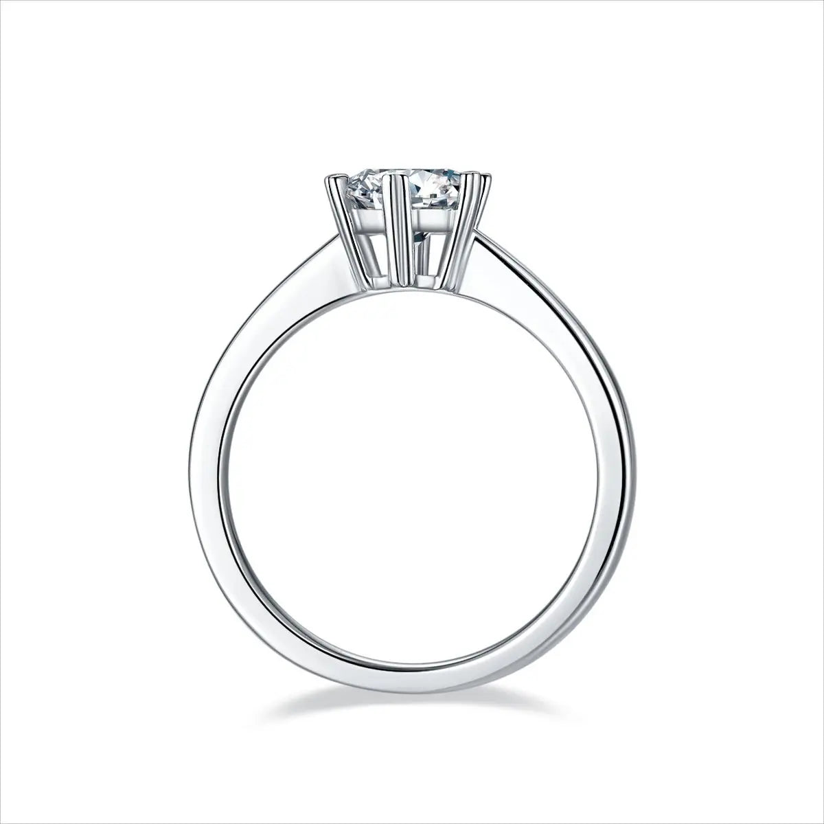 1 Carat Moissanite Platinum-Plated Silver Ring with GRA Certificate Mohamed jewelry My Store