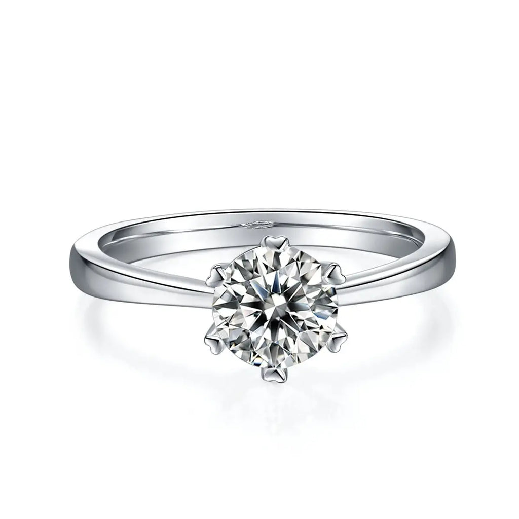 1 Carat Moissanite Platinum-Plated Silver Ring with GRA Certificate Mohamed jewelry My Store