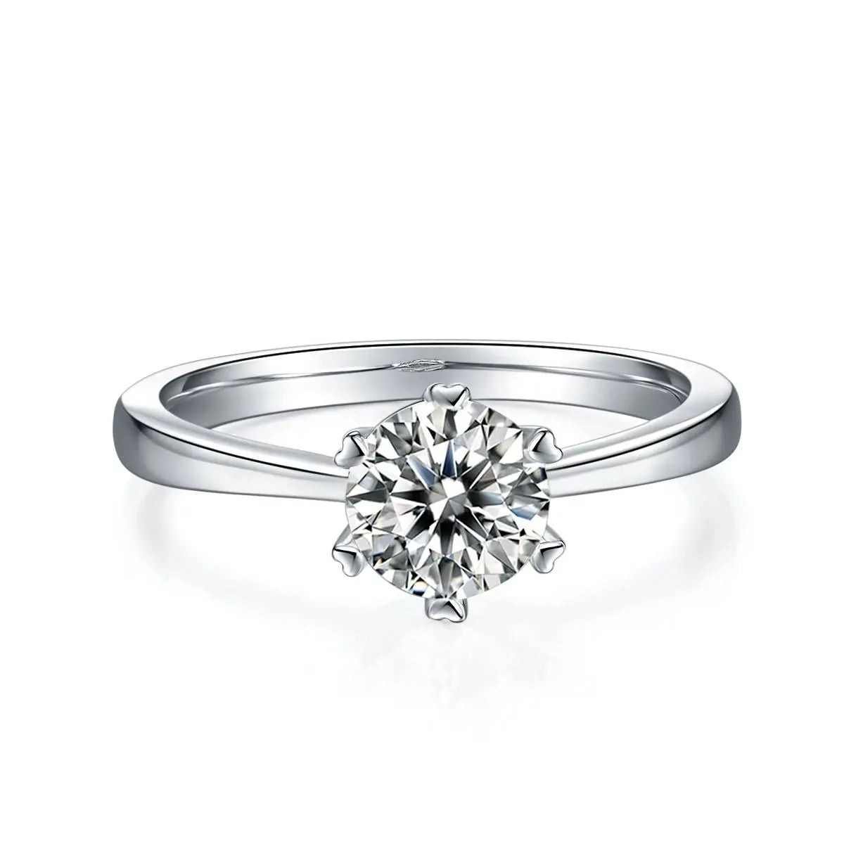 1 Carat Moissanite Platinum-Plated Silver Ring with GRA Certificate Mohamed jewelry My Store