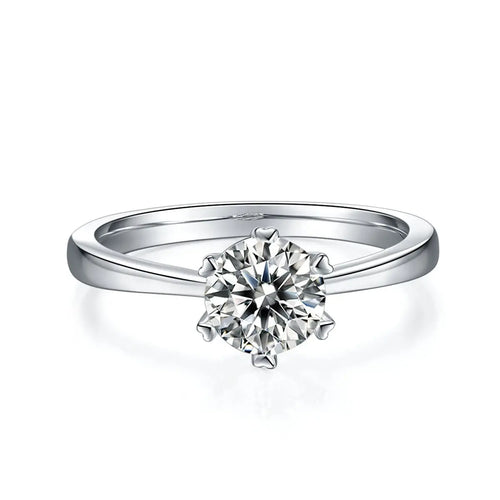 1 Carat Moissanite Platinum-Plated Silver Ring with GRA Certificate Mohamed jewelry My Store