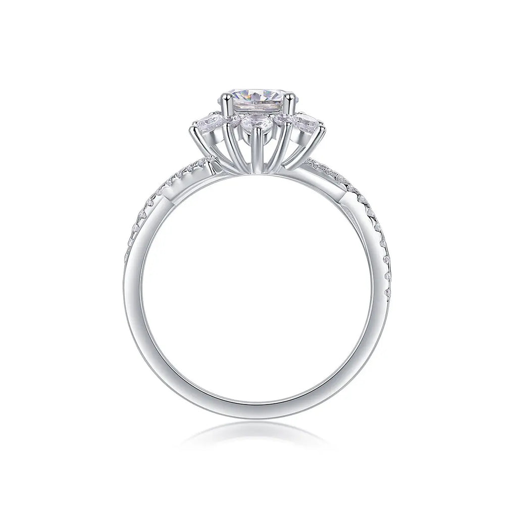 1 Carat Moissanite Ring in Platinum-Plated Silver, Customizable Mohamed jewelry My Store