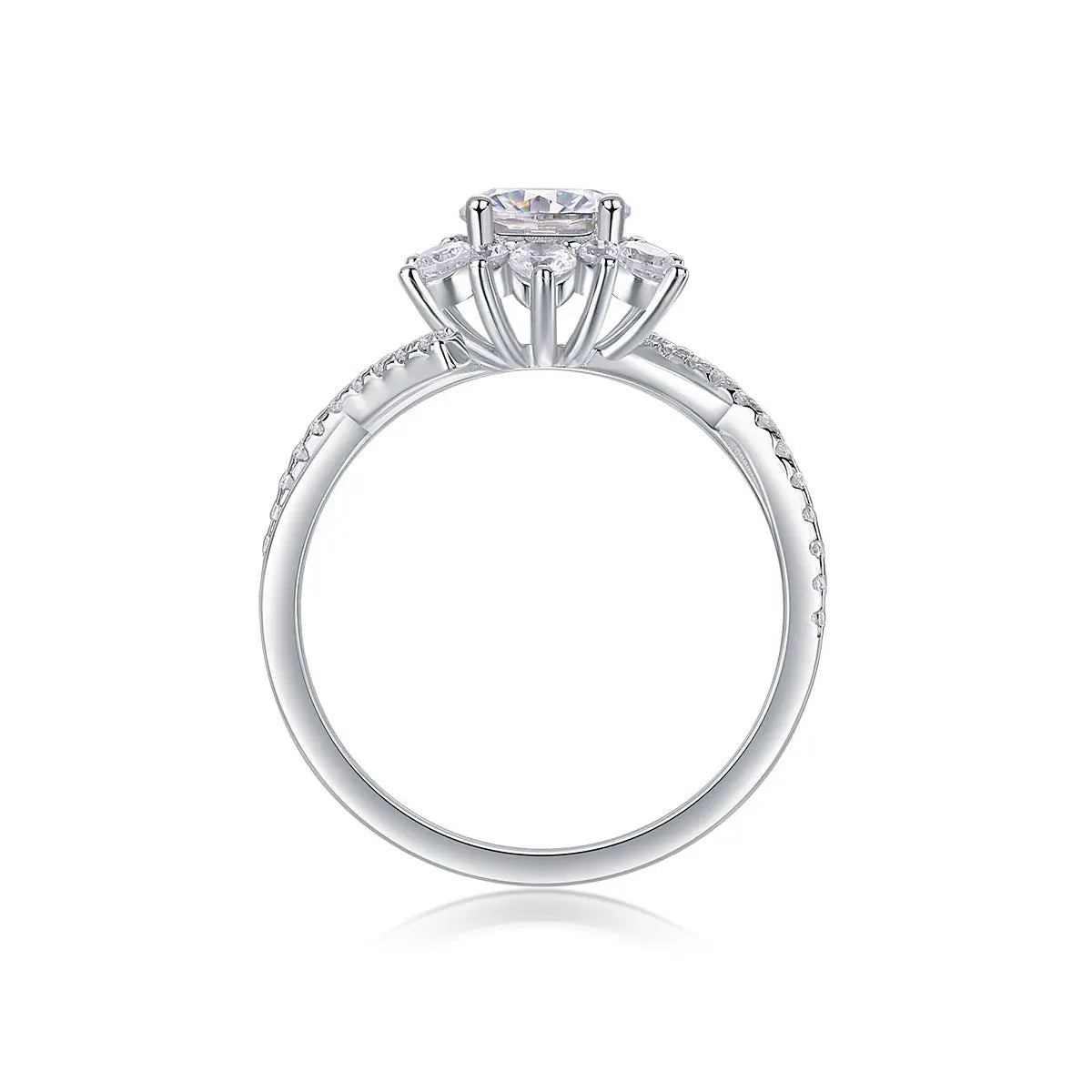 1 Carat Moissanite Ring in Platinum-Plated Silver, Customizable Mohamed jewelry My Store