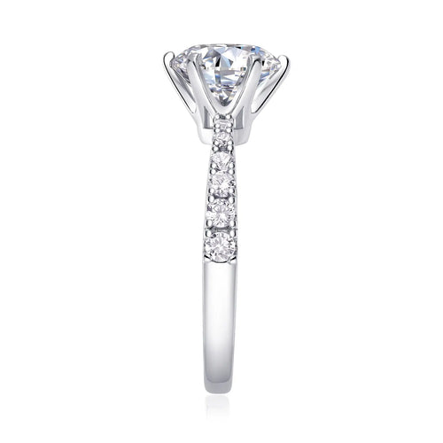2 Carat Moissanite Platinum-Plated Silver Ring with Custom Options Mohamed jewelry My Store