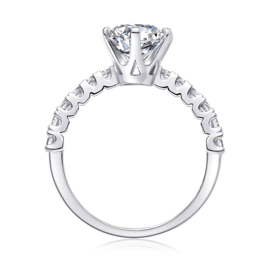 2 Carat Moissanite Platinum-Plated Silver Ring with Custom Options Mohamed jewelry My Store