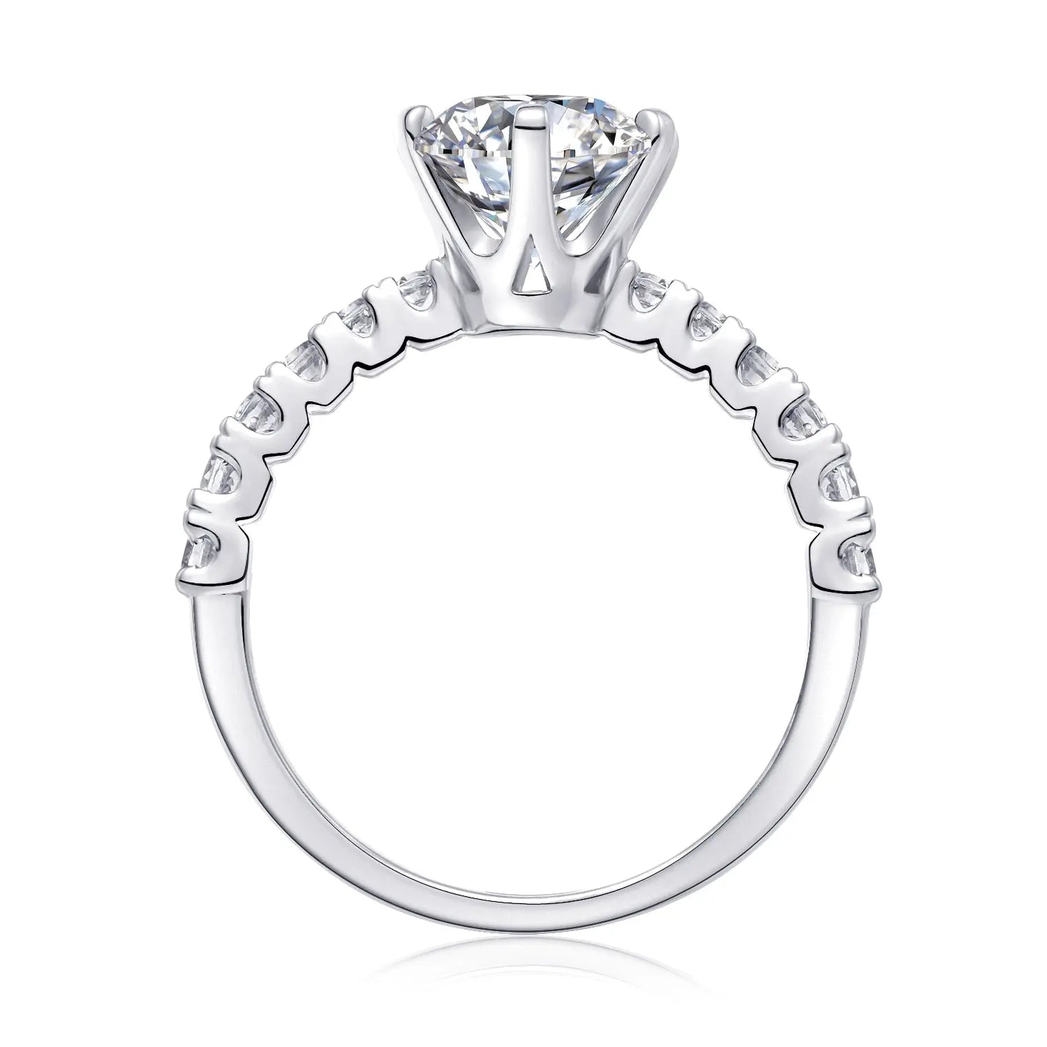 2 Carat Moissanite Platinum-Plated Silver Ring with Custom Options Mohamed jewelry My Store