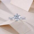 2 Carat Moissanite Platinum-Plated Silver Ring with Custom Options Mohamed jewelry My Store