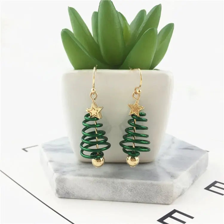 Christmas Earrings Tree Star DIY Earrings Mohamed jewelry My Store