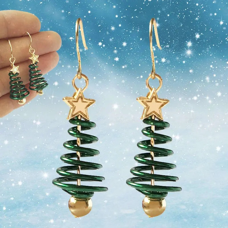 Christmas Earrings Tree Star DIY Earrings Mohamed jewelry My Store
