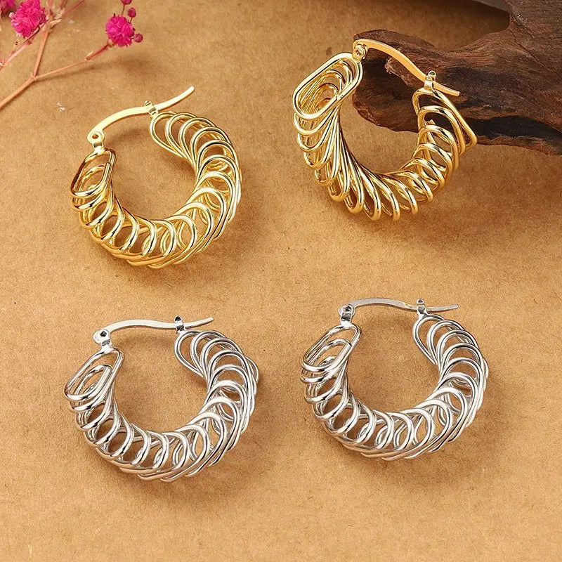 Clip Earrings Winding Earrings Temperament Earrings Mohamed jewelry My Store