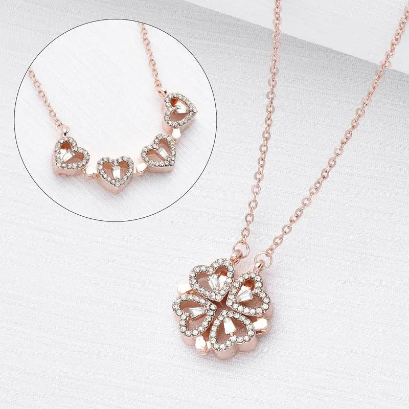 CloverHeart Magnetic 4-in-1 Retro Folding Necklace Mohamed jewelry My Store
