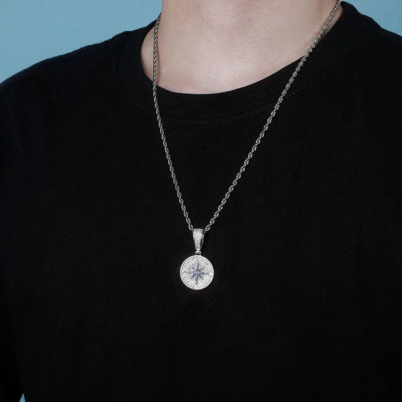 Compass Pendant Full Zircon Hip Hop Mohamed jewelry My Store