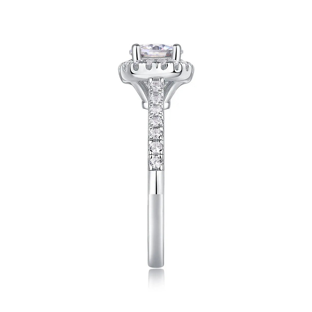 Elegance Pure: 1 Carat Moissanite Platinum Plated Ring Mohamed jewelry My Store