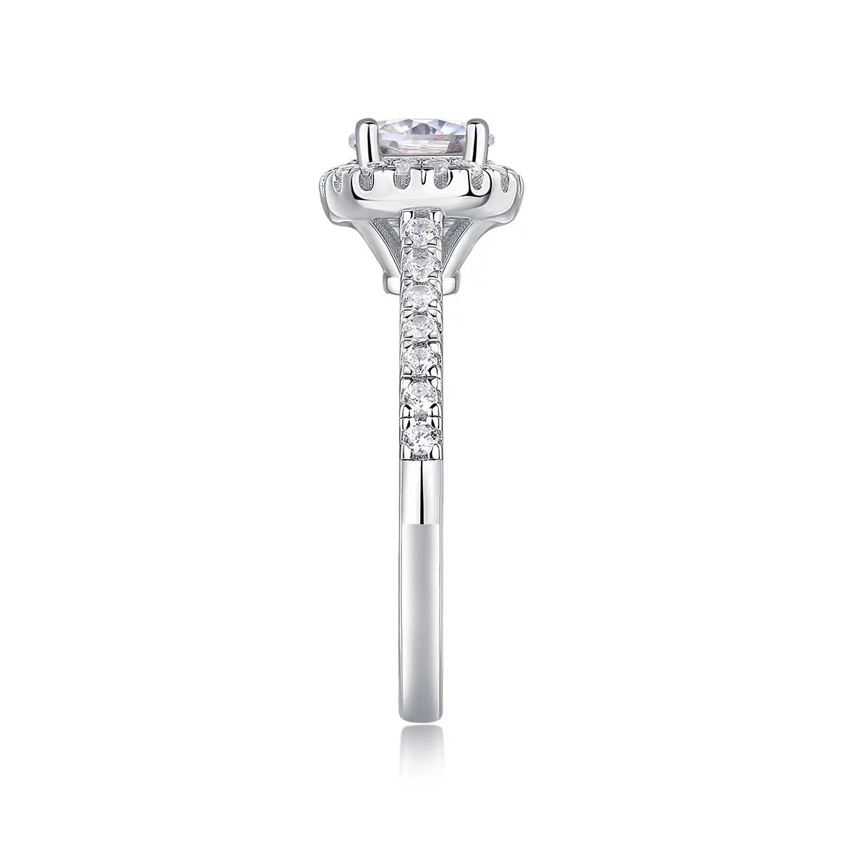 Elegance Pure: 1 Carat Moissanite Platinum Plated Ring Mohamed jewelry My Store
