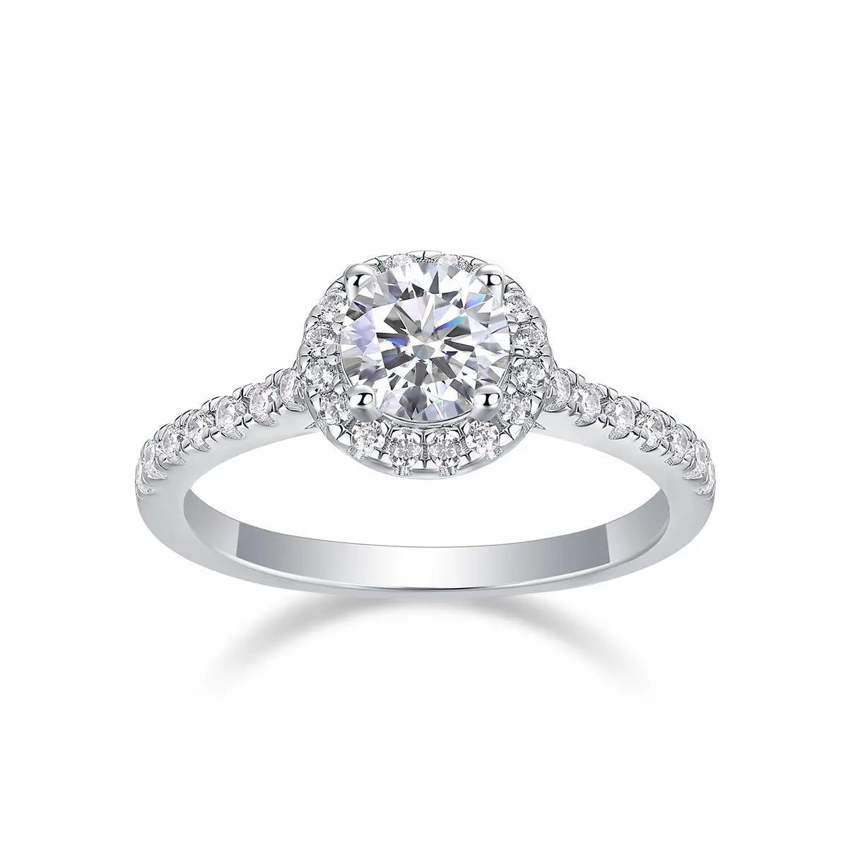 Elegance Pure: 1 Carat Moissanite Platinum Plated Ring Mohamed jewelry My Store