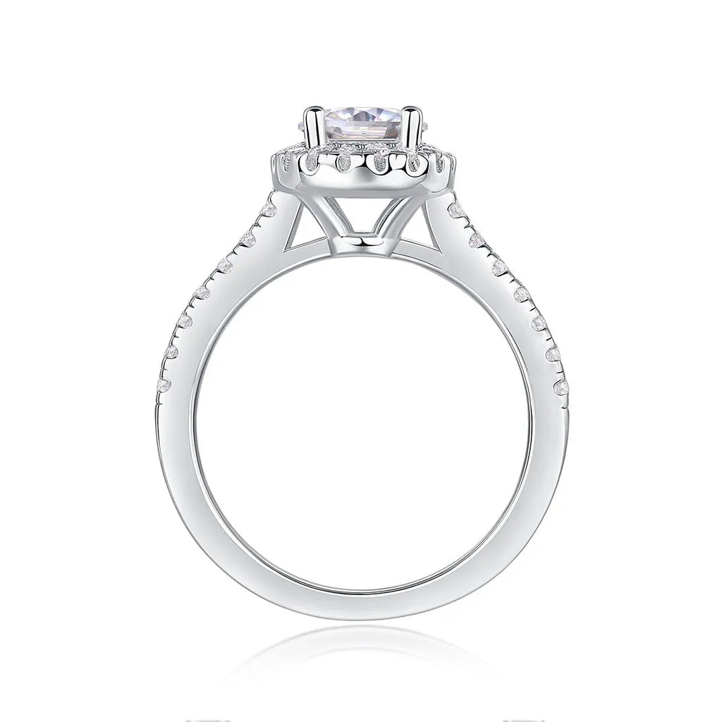 Elegance Pure: 1 Carat Moissanite Platinum Plated Ring Mohamed jewelry My Store