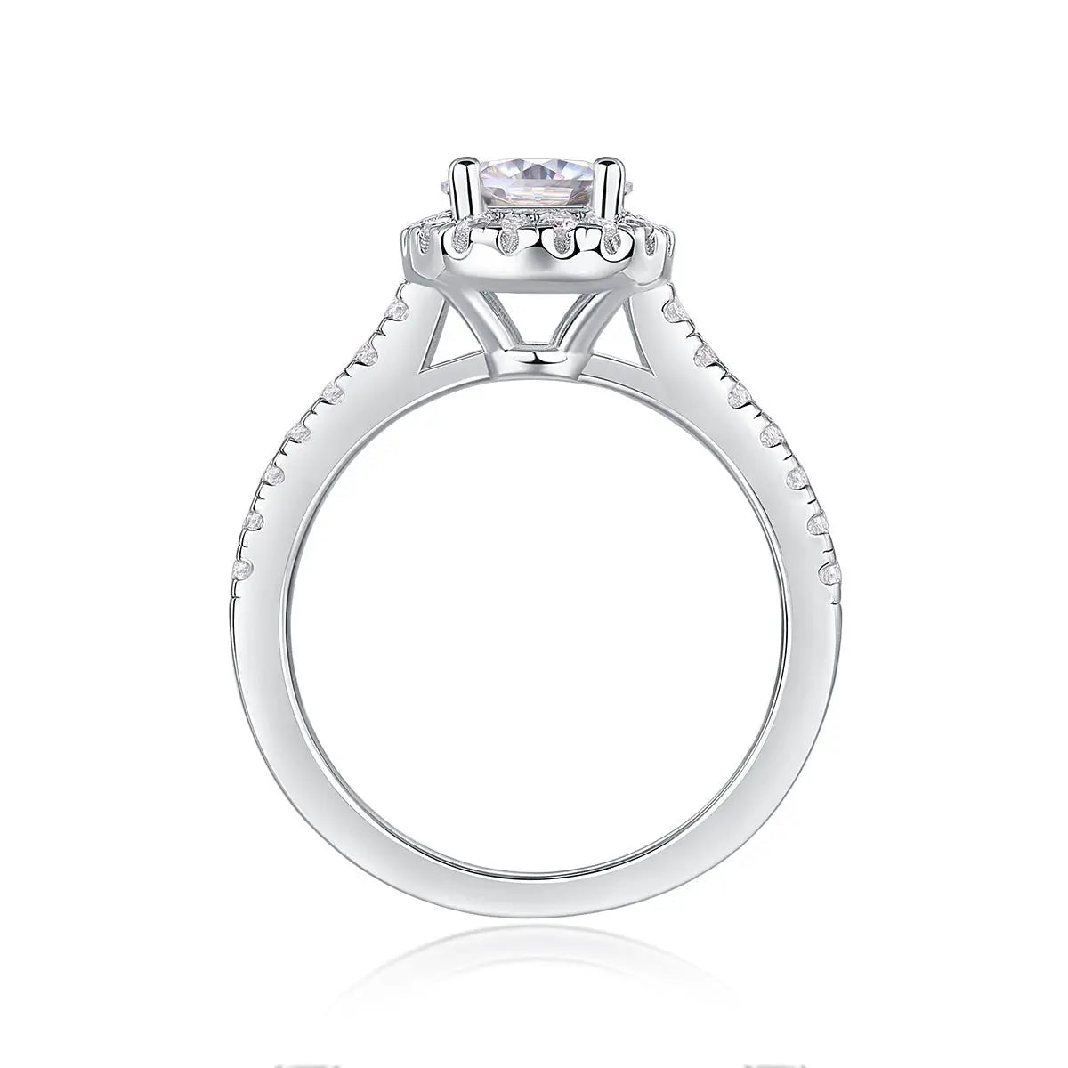 Elegance Pure: 1 Carat Moissanite Platinum Plated Ring Mohamed jewelry My Store