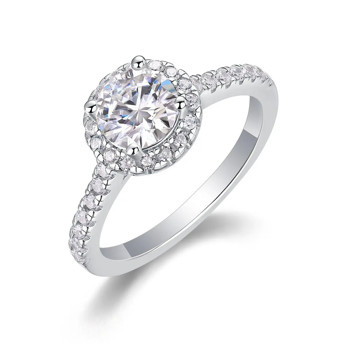 Elegance Pure: 1 Carat Moissanite Platinum Plated Ring Mohamed jewelry My Store