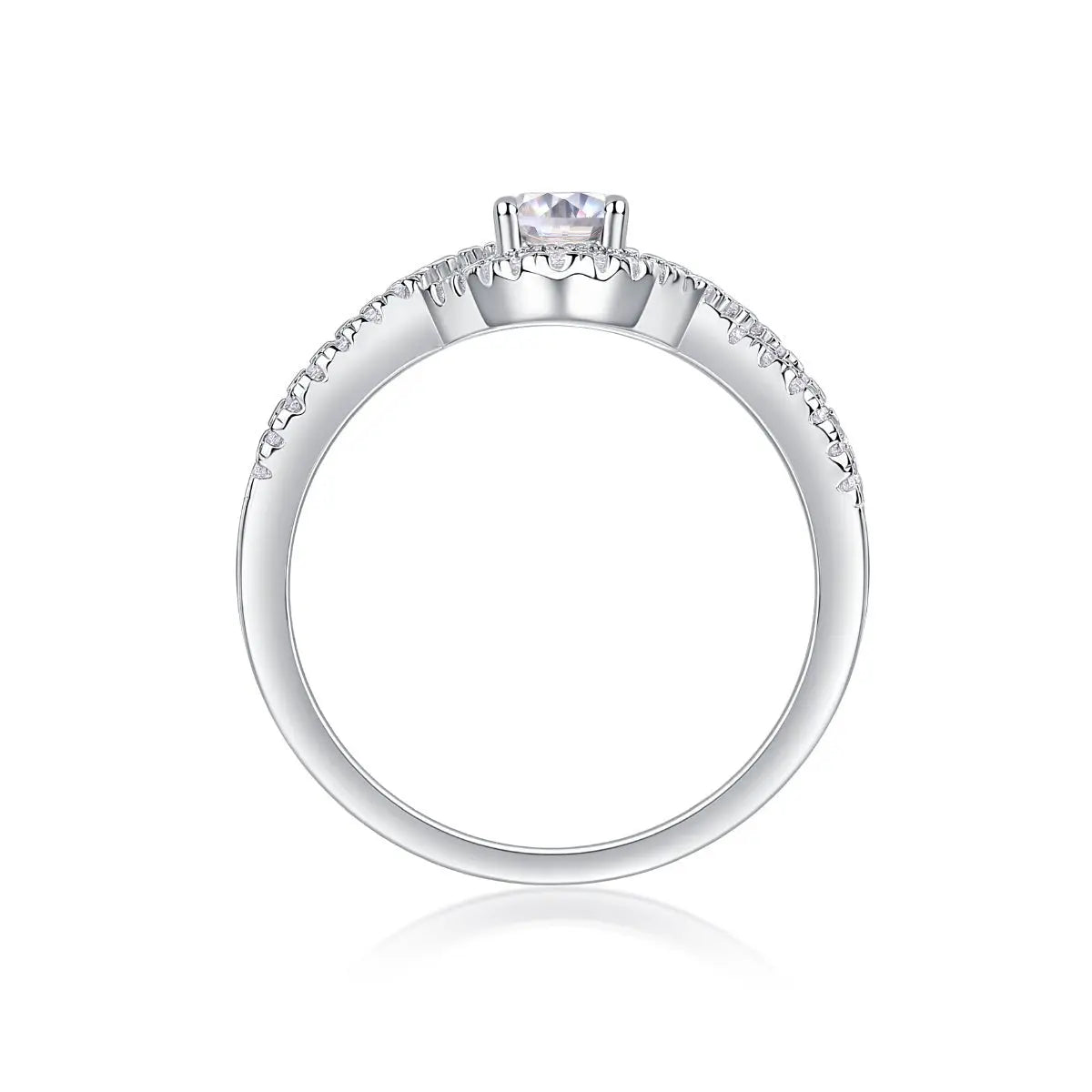 Elegant Moissanite Egg-Shaped Platinum-Plated Silver Ring Mohamed jewelry My Store