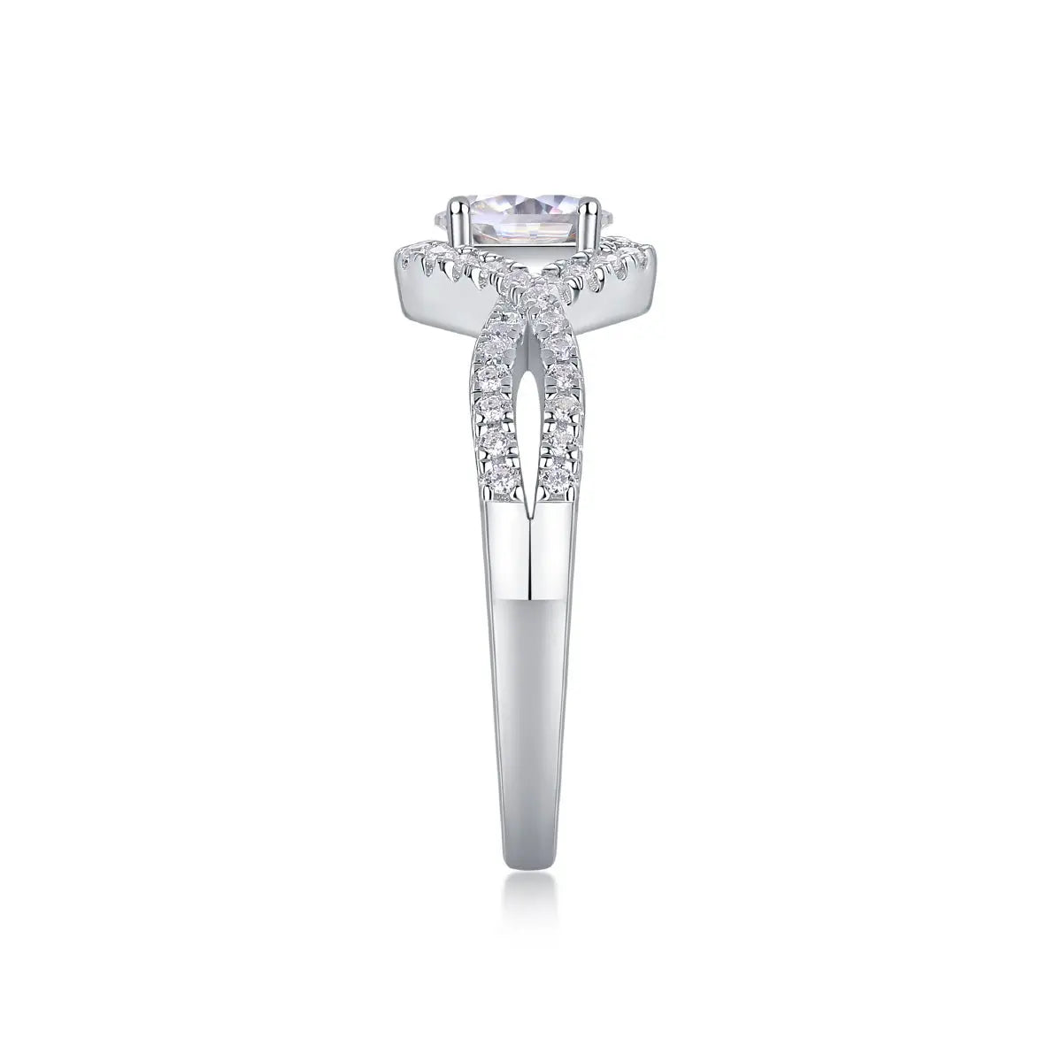 Elegant Moissanite Egg-Shaped Platinum-Plated Silver Ring Mohamed jewelry My Store