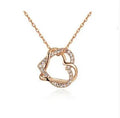 Fashion Jewelry Factory Jewelry Customized Double Diamond Heart Necklace Earring Set Mohamed jewelry My Store