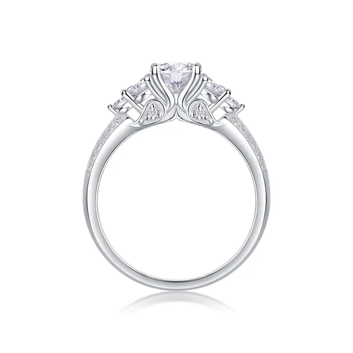 GRA-Certified 1-Carat Moissanite Ring in Platinum-Plated Silver