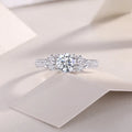 GRA-Certified 1-Carat Moissanite Ring in Platinum-Plated Silver