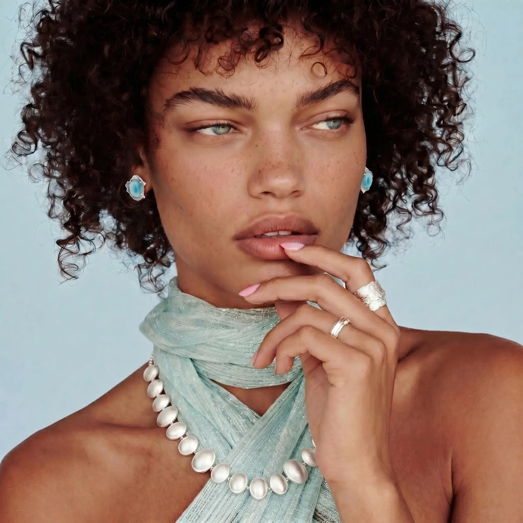 Lunar Pearl Arc Necklace Mohamed jewelry My Store