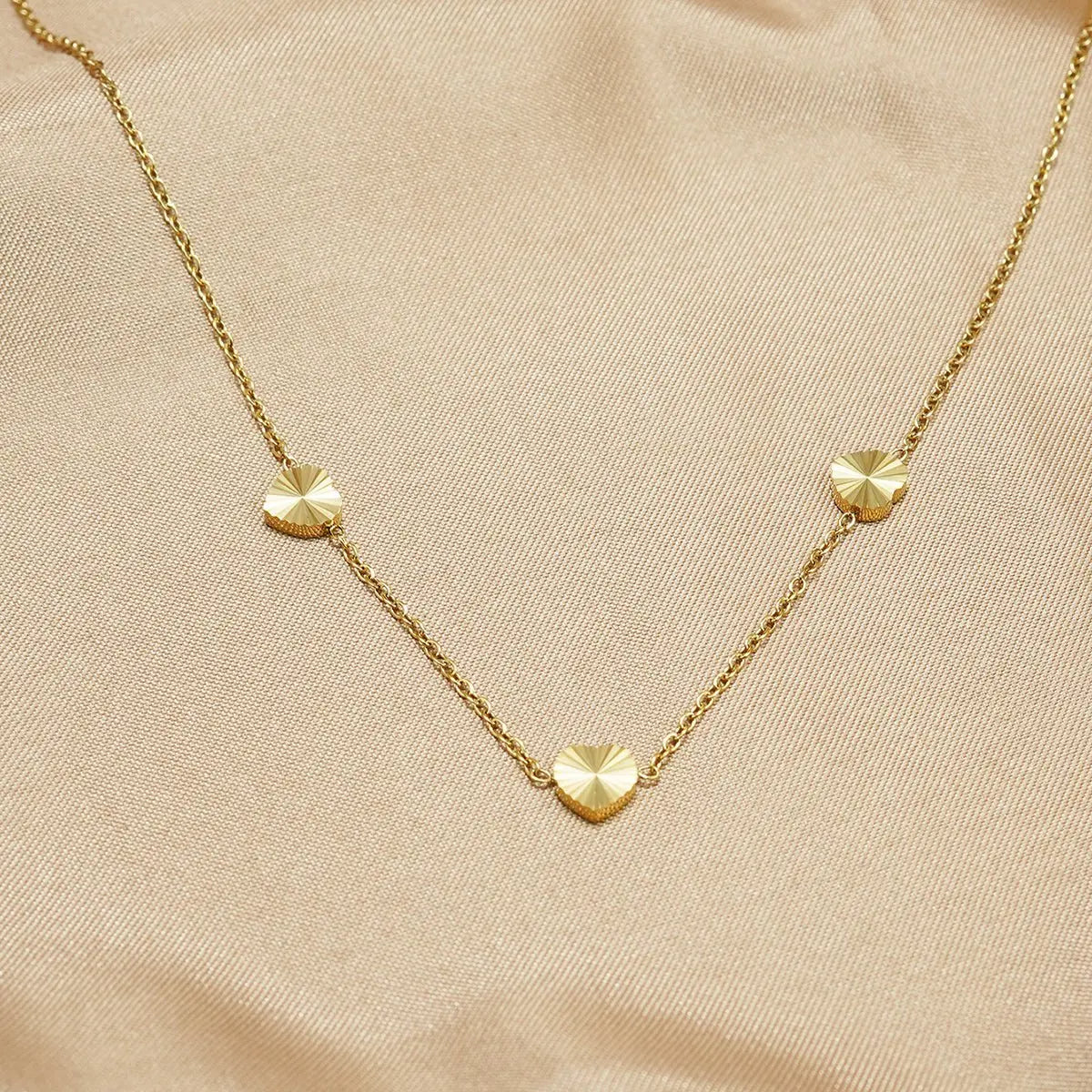 Lxalry 18K Gold Plated Stainless Steel Minimalist Heart Necklace & Earring Set For Women Mohamed jewelry My Store