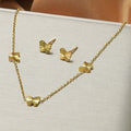 Lxalry Gold Stainless Steel Heart Jewelry Set For Women & Girls - Minimalist Cutout Necklace & Stud Earrings, Waterproof, Hypoallergenic, Tarnish-Free Mohamed jewelry My Store
