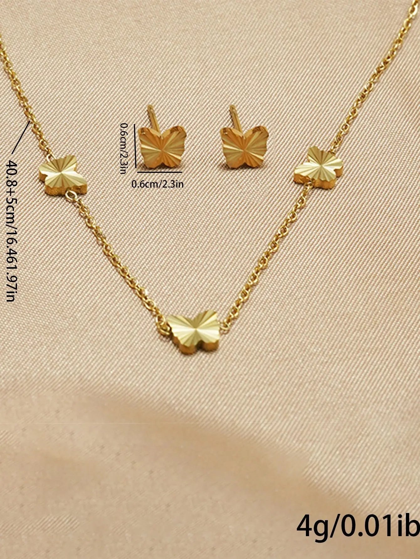 Lxalry Gold Stainless Steel Heart Jewelry Set For Women & Girls - Minimalist Cutout Necklace & Stud Earrings, Waterproof, Hypoallergenic, Tarnish-Free Mohamed jewelry My Store