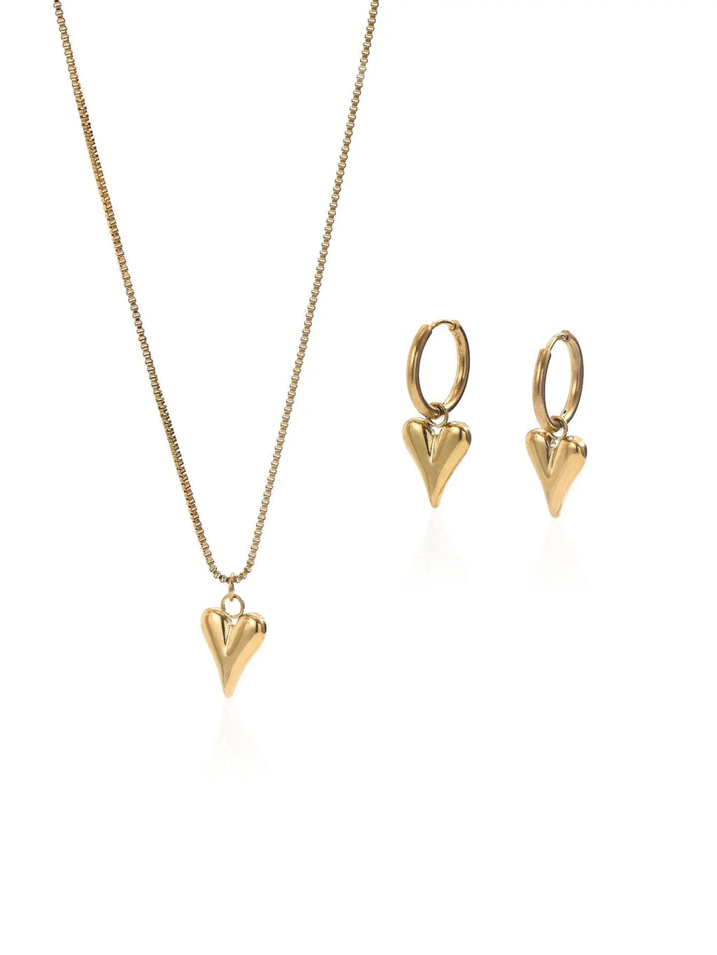 Lxalty 18K Gold Plated Stainless Steel Heart Jewelty Set For Women Mohamed jewelry My Store