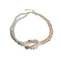 Pearl Crystal Choker Necklaces For Women Short Chain Rhinestone Necklaces Statement Jewelry Mohamed jewelry My Store
