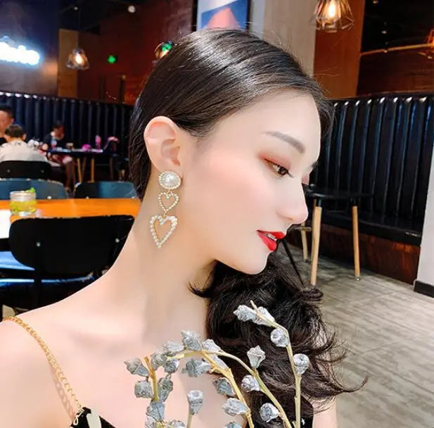 Pearl Rhinestone Drop Earrings Mohamed jewelry My Store