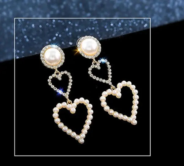 Pearl Rhinestone Drop Earrings Mohamed jewelry My Store