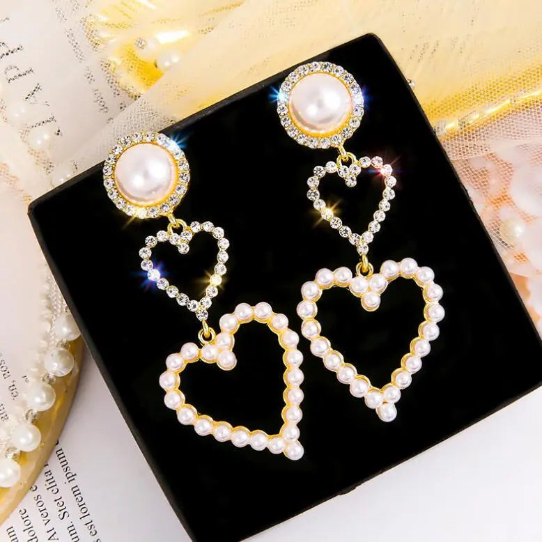 Pearl Rhinestone Drop Earrings Mohamed jewelry My Store