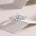 Platinum-Plated Moissanite Ring, 2 Carat, Gift-Ready Elegance Mohamed jewelry My Store