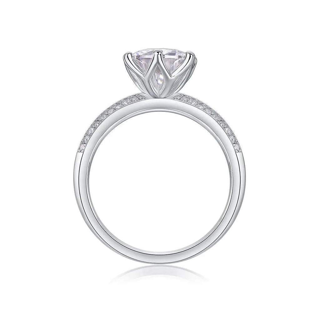 Platinum-Plated Moissanite Ring, 2 Carat, Gift-Ready Elegance Mohamed jewelry My Store