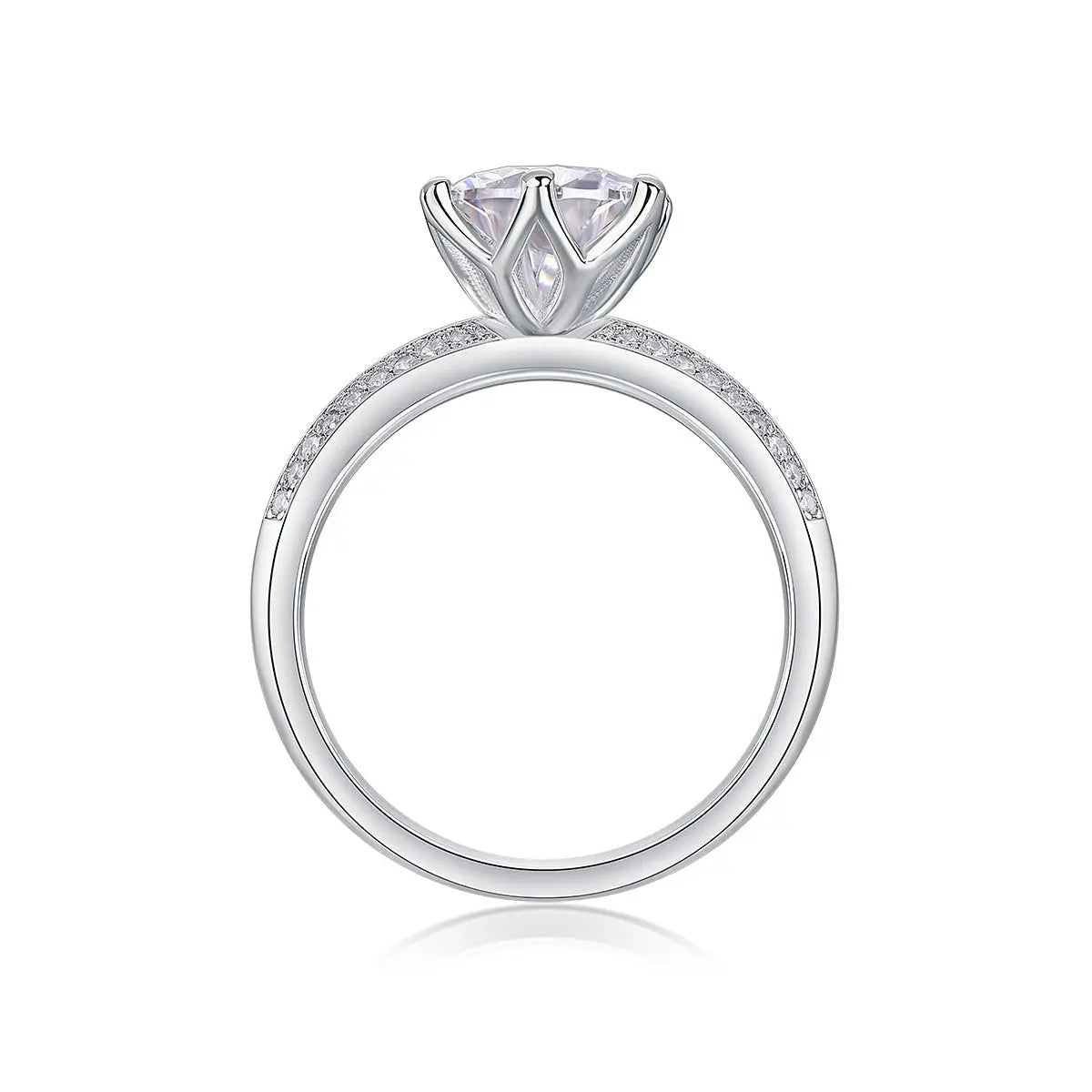 Platinum-Plated Moissanite Ring, 2 Carat, Gift-Ready Elegance Mohamed jewelry My Store