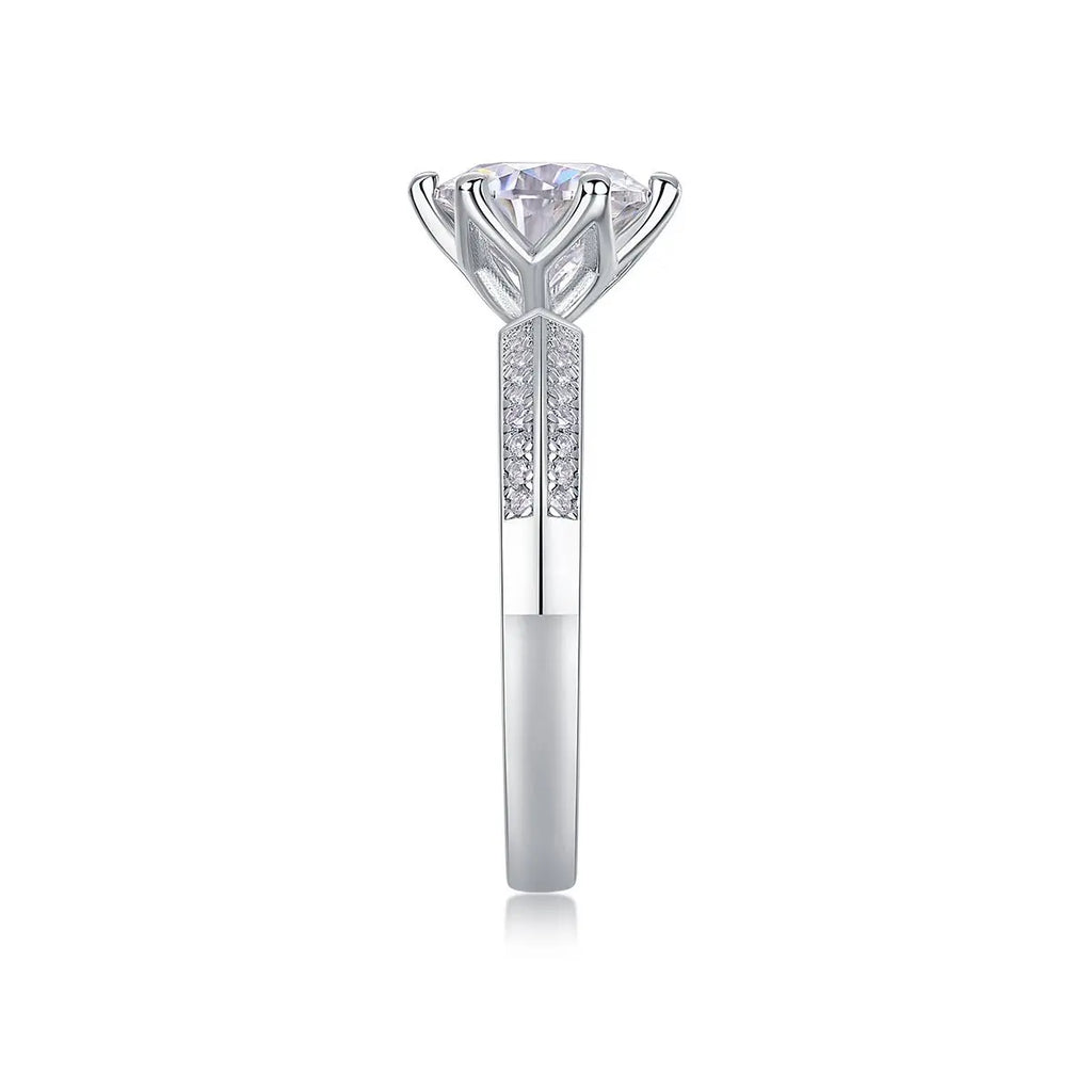 Platinum-Plated Moissanite Ring, 2 Carat, Gift-Ready Elegance Mohamed jewelry My Store