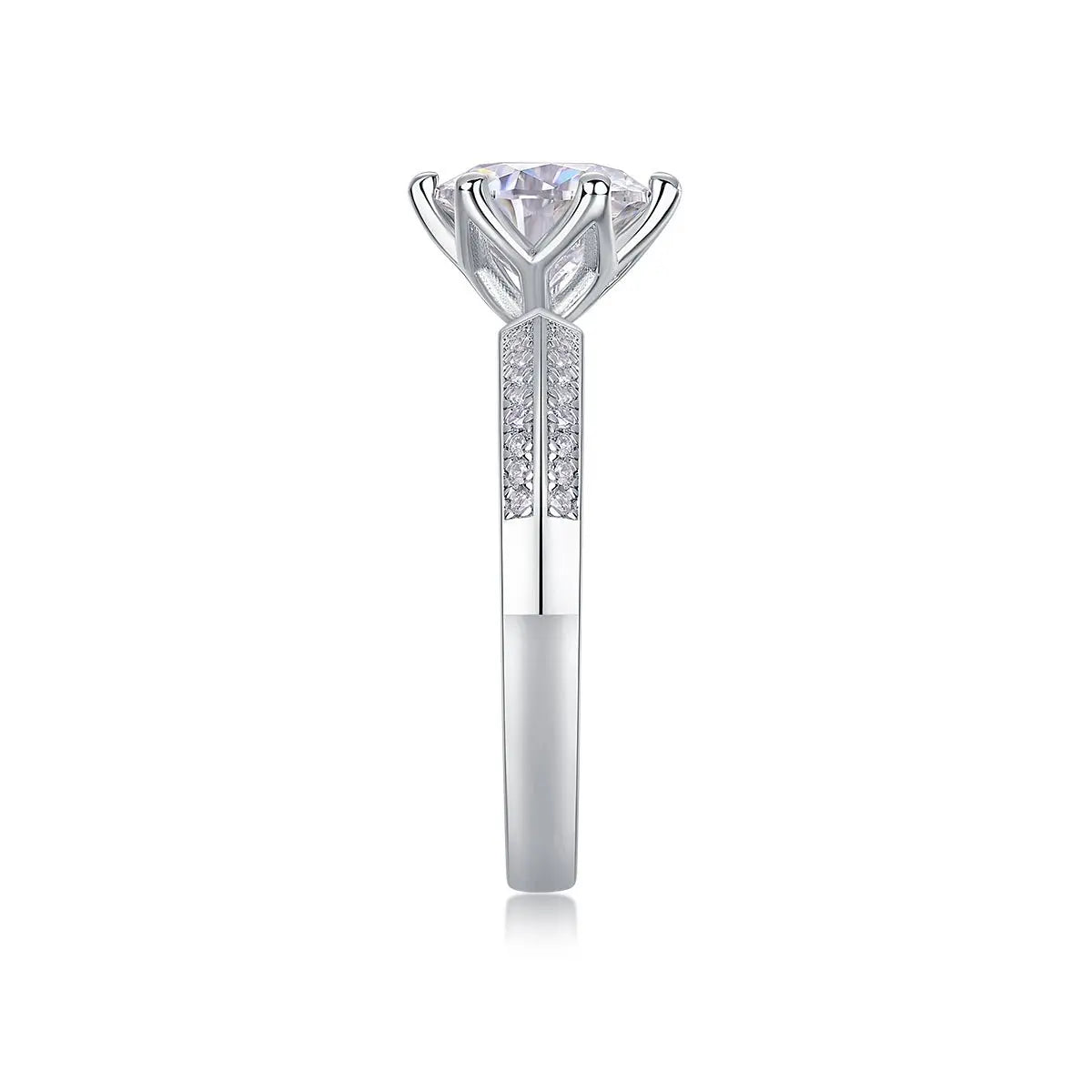 Platinum-Plated Moissanite Ring, 2 Carat, Gift-Ready Elegance Mohamed jewelry My Store