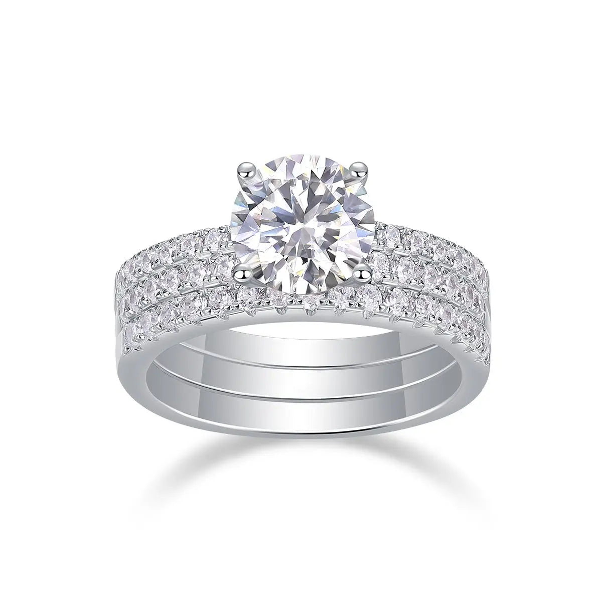 Radiant Moissanite Platinum Ring - 2 Carat Elegance Mohamed jewelry My Store
