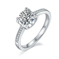 Platinum-Plated Moissanite Sparkle Ring - Customizable Elegance Mohamed jewelry My Store