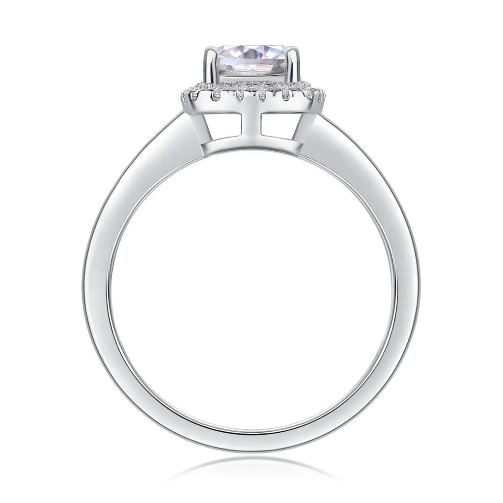 Platinum-Plated Moissanite Ring with Custom GRA Certified Square Stone Mohamed jewelry My Store