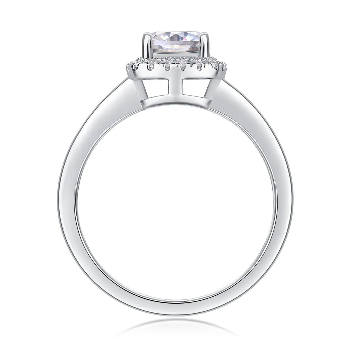 Platinum-Plated Moissanite Ring with Custom GRA Certified Square Stone Mohamed jewelry My Store