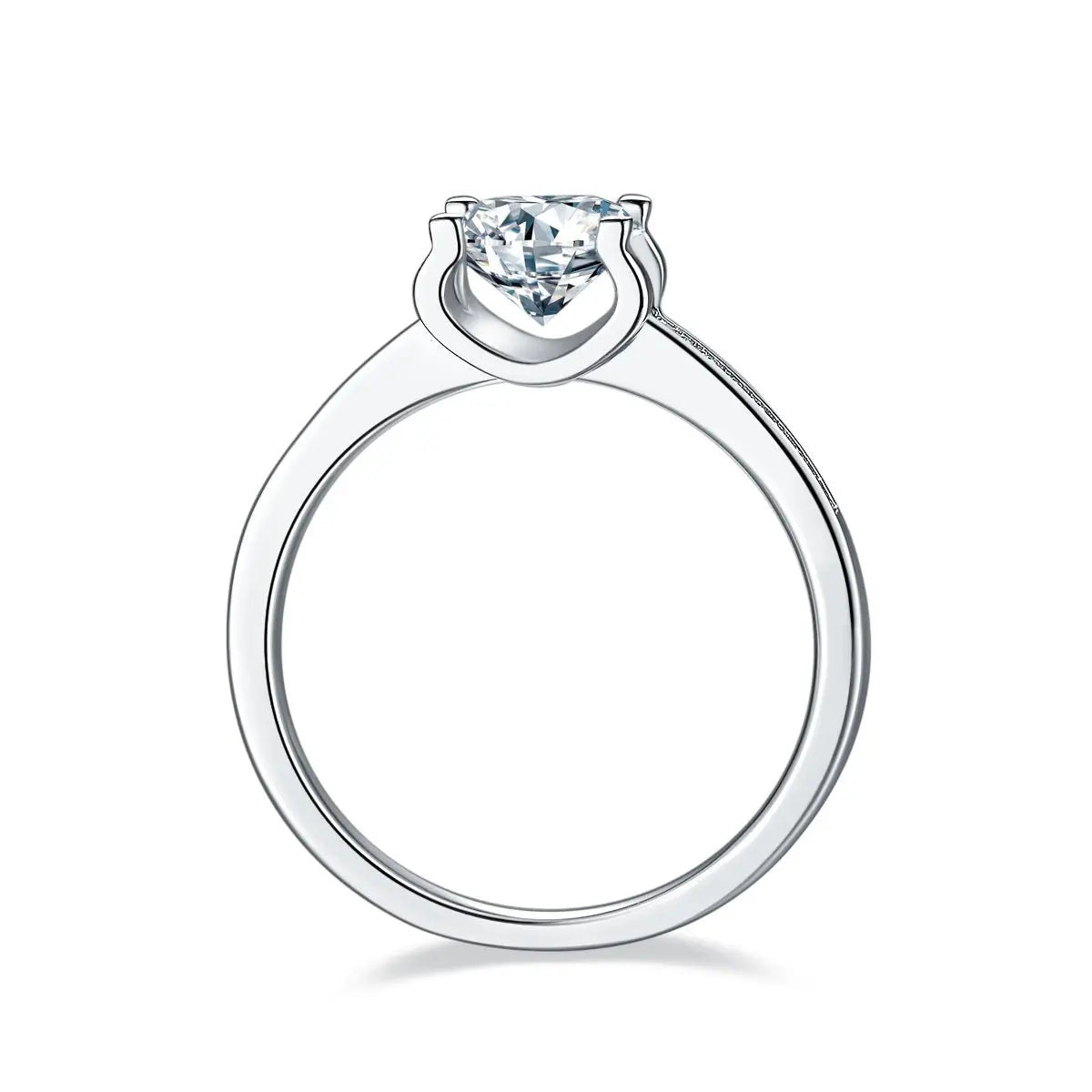 Platinum-Plated Moissanite Sparkle Ring - Customizable Elegance Mohamed jewelry My Store